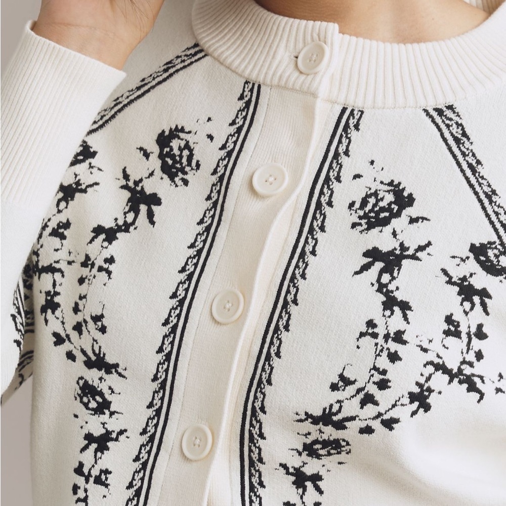 Anthropologie Sculpted Puff-Sleeve Cardigan Sweater - XL - Picture 3 of 11